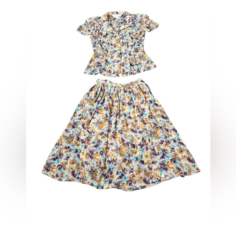 Vintage floral two piece set, small